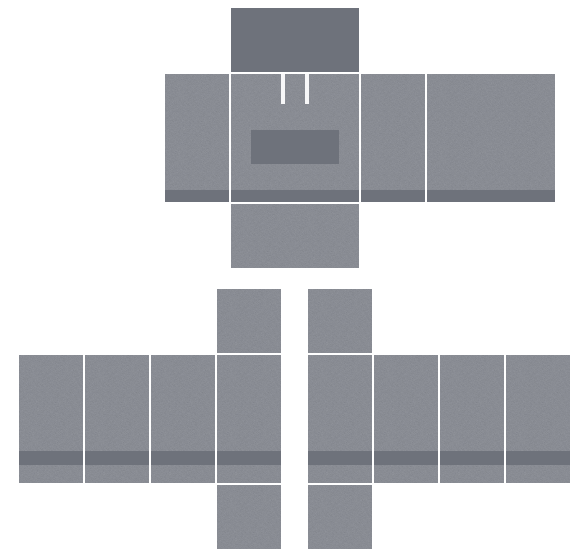 Heather grey hoodie Roblox shirt template with a front pocket, drawstrings and ribbed cuffs, 585x559