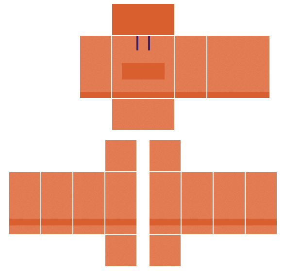 Orange hoodie Roblox shirt template with a front pocket and purple drawstrings, 585x559
