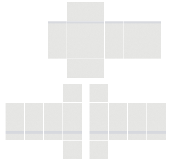 Plain white Roblox shirt template with a light grey collar, 585x559